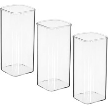 3er-Set quadratische Glasbecher im japanischen Stil, aus hitzebeständigem Borosilikatglas, 301–400 ml