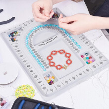 2-teiliges Schmuckperlen-Tablett und Halsketten-Designbrett mit Messskala zum Selbermachen von Armbändern