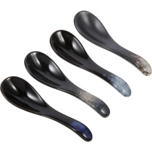 4er-Set Keramiklöffel, Suppenlöffel aus Keramik, klein, glatte Oberfläche, leicht, schlichtes Design, sicher in der Anwendung