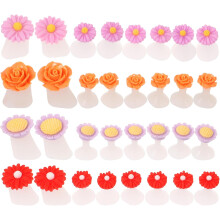 32 Zehenspreizer aus Silikon für die Pediküre, Zehenspreizer mit Blumenmuster, Zehentrenner für Nagellack, für Damen