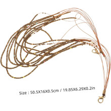 2 stuks kleurrijke meerlaagse chokers voor dames, handgemaakte etnische sieraden van rijstkralen, praktische maskerhouder voor op vakantie.