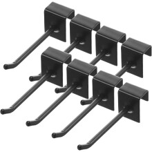 32 ganci in alluminio neri da 10 cm per pannelli forati, ganci multiuso per scaffali e attrezzi.