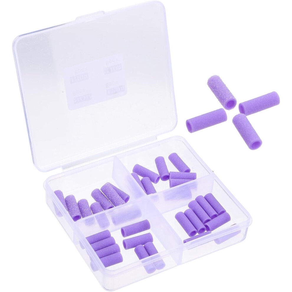 Hkhbjs Purple 32Pcs Mini Sanding Bands Nail Drill Manicure Polishing Bands For Nail Tech Supplies