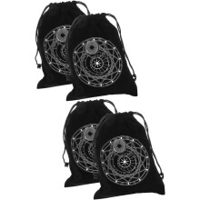 4 bolsas de almacenamiento para cartas de tarot, soporte para dados, soporte con cordón, bolsas para joyas, estuches para estuches