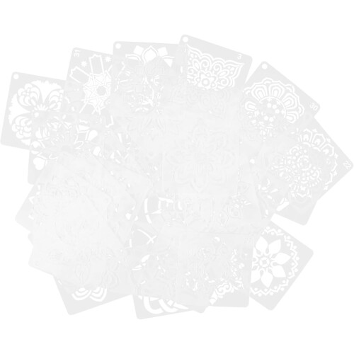 36pcs Mandala Wall Stencils Reusable Pet Painting Tools Round Edges