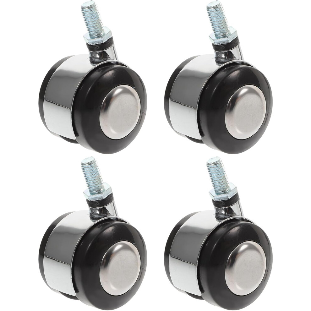 4Pcs 1.5 Inch Threaded Stem Zinc Alloy Swivel Casters With Brake For Office Chair 8686962950717