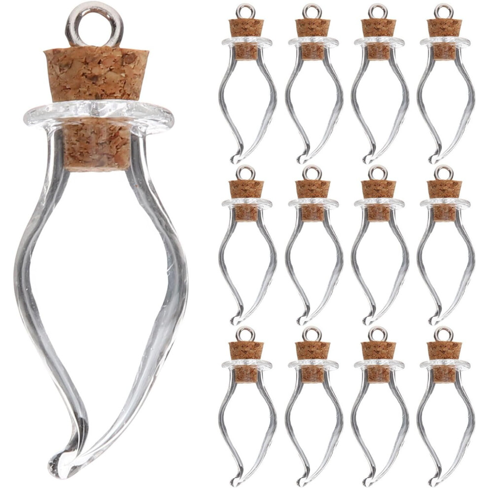 Hkhbjs Glass Wishing Bottles And Hook Design With Cork Stoppers 30Pcs Drop-Shaped And Decorative Storage