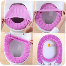 2pcs Soft Warm Closestool Toilet Seat Mat Cover Washable Pad for Home Travel Use