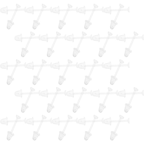300pcs Earring Studs and Backs Set, 3mm Flat DIY 4mm Safety Stoppers, Suitable