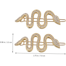 Schlangenhaarspangen für Damen, 2er-Pack, aus Metall, mit Kristall- und Strasssteinen, dekorative Haaraccessoires in Gold