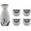 Set da sake in ceramica giapponese, composto da 5 pezzi con delicate teiere smaltate. 1