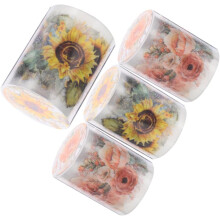 4 Rolls Pet Plant-Themed Journal Tape Scrapbooking Sticker Set for DIY Planners and Creative Crafts