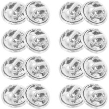 30 conjuntos Borboleta embreagem Pin traseiras e gravata tacks prata metal substituição para a fabricação de jóias, broches