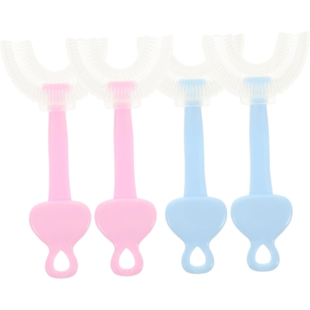 Hkhbjs 4Pcs Boys And Girls Travel Toothbrushes U-Shaped Soft Portable Toothbrushes