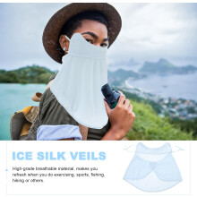 2er-Pack Damen-Gesichtsmasken aus Eisseide, sonnenbeständig, dünn, atmungsaktiv, UV-Schutz, für Outdoor-Sportarten wie Reiten, Himmelblau