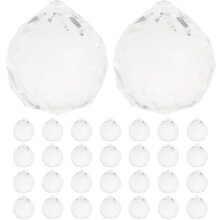 30pcs Crystal Ball Sun Catcher Beads para Windows Pendurando Ornamentos Cristais para Decoração Interior