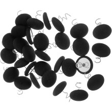 30 Stück stoffbezogene Polsternadeln aus Edelstahl mit rutschfester Oberfläche für schnelle und dekorative Montage in elegantem Schwarz.