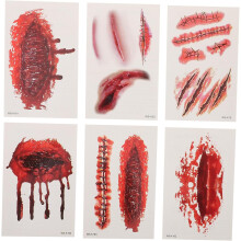 30sheets Halloween Scar Tattoo Stickers Fake Blood Wound Makeup Props