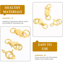 3 chiusure a moschettone color oro da 5 mm e 8 mm per la creazione di gioielli, accessori fai da te per collane e bracciali, anellini di congiunzione