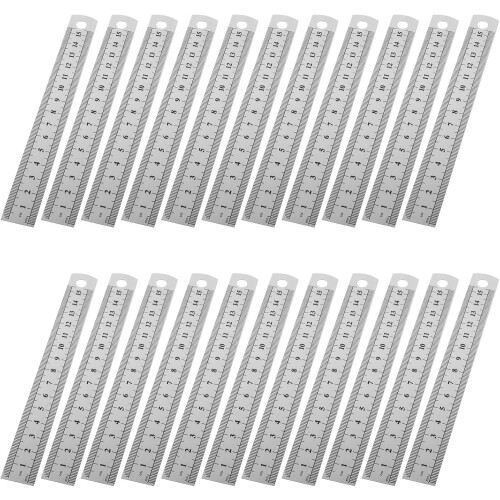 30pcs Stainless Ruler Multifunctional Metal Straight Edge Precision Measuring Tool