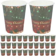 32 Stück dicke Papierbecher, weihnachtliche Papierbecher für Partys und Veranstaltungen, Einwegbecher