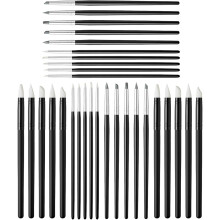 2 set di pennelli in silicone per modellare la ceramica e argilla morbida, strumento per goffratura e decorazione.