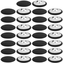 30 botones redondos de 25 mm forrados de tela negra para coser.