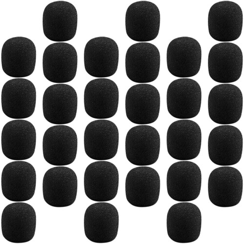 30pcs Microphone Windscreen Foam Mic Covers Noise Reduction Flexible Sponge Sleeve