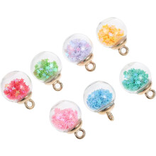 30 Stück 16 mm Glaskugel-Anhänger mit Sternanhängern, DIY-Schmuckbastelset für Halsketten und Ohrringe