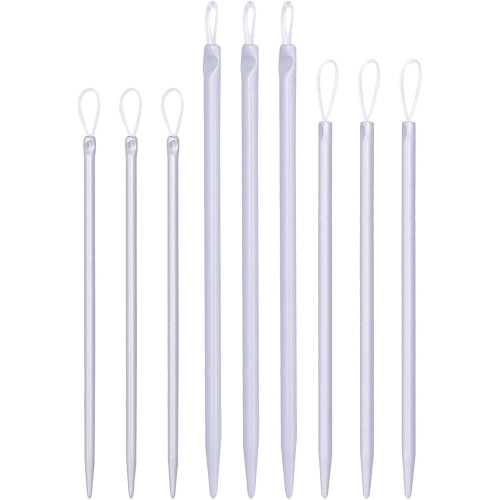 9pcs Nylon Wool Threading Needles Set with Large Eye, Medium and Small Sizes