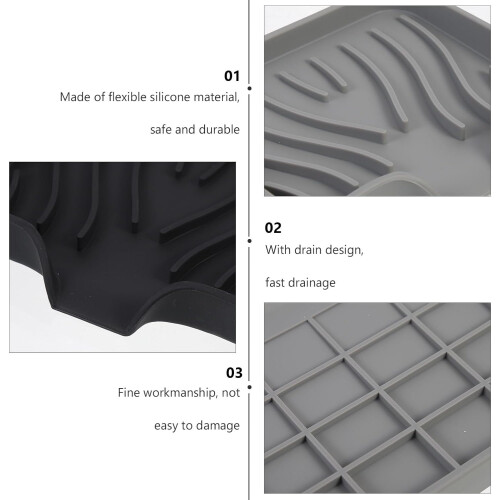 2er-Pack Silikon-Seifenhalter mit Abflussdesign, erhöhte Seifenschale, Multifunktionstablett 2