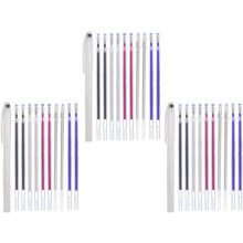 3 Sets Heat Disappear Pens Sewing Marker Pens with 10 Mixed Color Refills Each High-Temperature Erasable