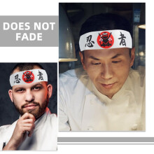 6-teiliges japanisches Stirnband-Set für Karate-Kochzubehör, dekorative Kopftücher mit Ninja-Print