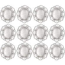30-teiliges Set aus Broschenfassungen aus einer Legierung mit Vintage-Silber-Finish und 30 Glaskuppeln
