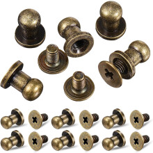 30 Stück Bronzenieten, Metallschrauben für Lederarbeiten wie Gürtel, Taschen und Schulterriemen, DIY-Lederzubehör