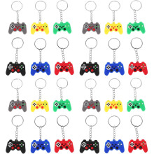 30 Stück Taschenanhänger, Controller-Griff, Schlüsselanhänger, Gamecontroller-Form, Silikon, Edelstahl, leicht, einfache Identifizierung