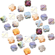 Glass Beads Four-Leaf Charm 30pcs Assorted Color for Jewelry Making Color Unique Style
