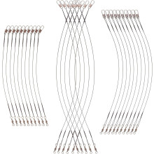 30 pezzi di fili da pesca anti-morso con girelle in acciaio nero, lunghezze 15 cm, 20 cm, 25 cm
