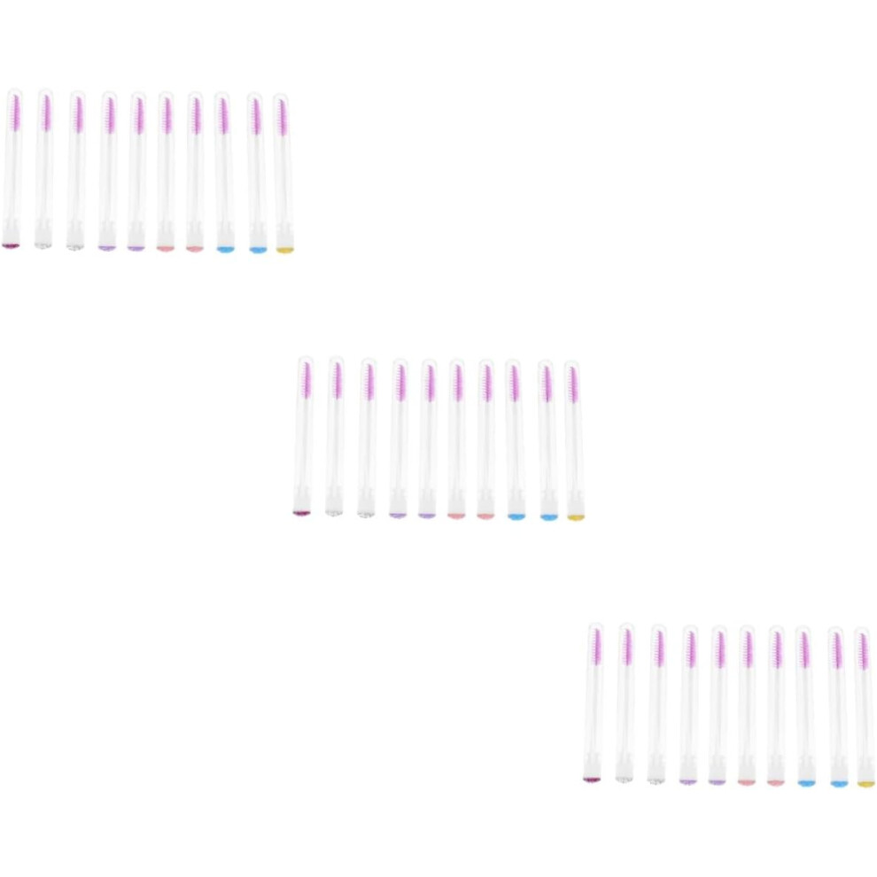 Hkhbjs 30Pcs Eyelash Mascara Portable Eyelash Tube Diamond Makeup Brush Wands Eyebrow Brush Wands For Kit Random Color