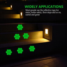 20 vellen fluorescerende waarschuwingstape voor trappen, reflecterende antislipstrips in bloemvorm.