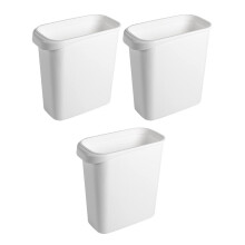 Lot de 3 poubelles de style nordique pour la maison, la salle de bain et le bureau, avec sac poubelle intégré.