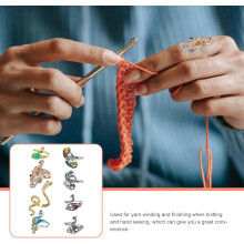 Anneaux de crochet ouverts pour doigts (lot de 8), guides-fils, supports pour les doigts, anneaux de tricot décoratifs tressés