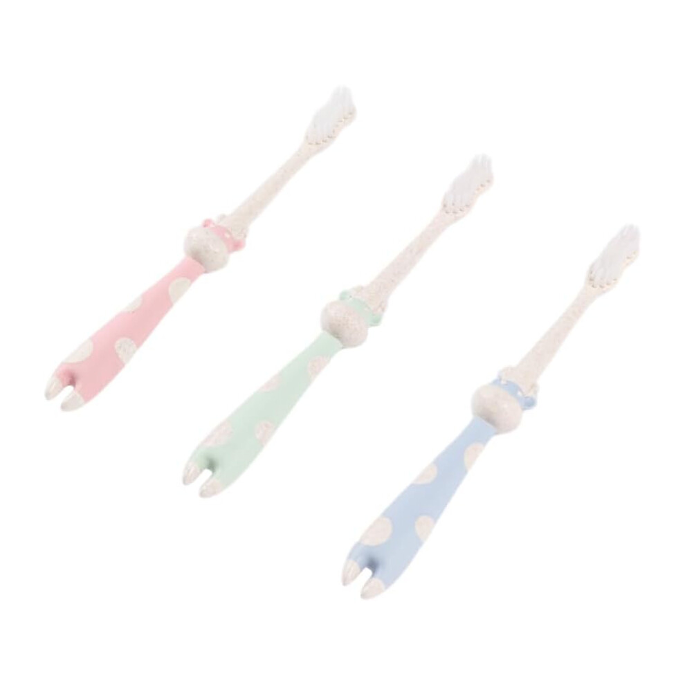 Hkhbjs 3Pcs Cartoon Boy Girl Toothbrush Boys And Girls Straw Material Toothbrush Soft Bristles For Oral Care At Home