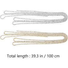 2 buc lanț strasuri unghii bijuterii manichiură accesorii DIY unghii 1 m auriu argintiu