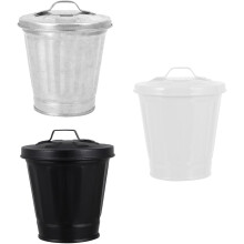 Lot de 3 mini-poubelles/pots de fleurs avec couvercles, poubelles de bureau portables et légères.
