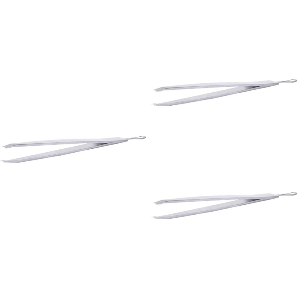 Hkhbjs 3Pcs Stainless Steel Bevel Eyebrow Clip Tweezers For Makeup Eyebrow Tweezers Precision Grip