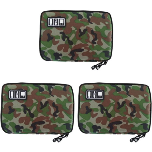 3pcs USB Cable Storage Bag Electronics Organizer Digital Gadget Case for Travel Storage