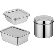 3er-Set praktische Lunchboxen, Aufbewahrungsboxen, kleine Lunchboxen, Edelstahl, chemikalienfrei