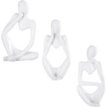 3-teiliges Set moderner abstrakter Skulpturen aus Kunstharz: Denkerstatue, Figur, Skulptur, Ornamente