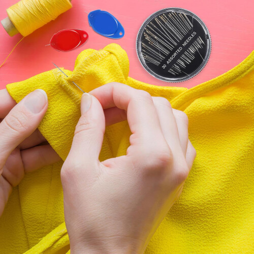 10 Stück Daumennadeleinfädler mit 30 Stück DIY-Metall-Handnähnadeln-Set 2